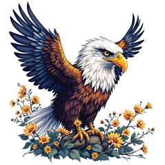 Obraz premium american bald eagle vector illustration