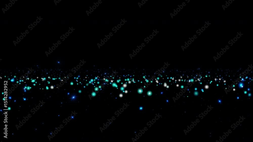 Canvas Prints abstract background animation loop glow blue star particles flow up on black background.winter holid
