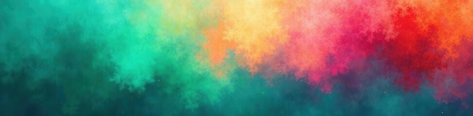 Fototapeta premium Grainy, vibrant abstract background Teal, pink, orange, green hues , digital, colorful