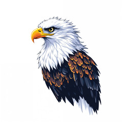 Obraz premium american bald eagle Cartoon Vector Illustration isolated