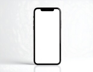 Black smartphone on white surface