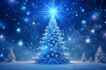 Magical Sparkling Christmas Tree Background Image