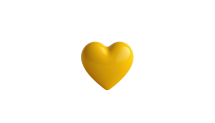 Bright Yellow Heart Shape Symbolizing Love, Affection, Friendship, and Positivity in Minimalistic Design