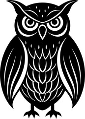 owl on white background