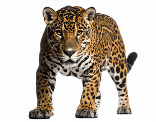 Obraz premium Powerful Jaguar in the Wild – Majestic Big Cat Portrait in Natural Habitat, Symbolizing Strength, Agility, and Wildlife Conservation in Tropical Forests