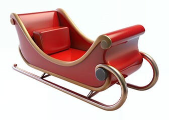 Classic Red Christmas Sleigh Festive Holiday Decoration Illustration