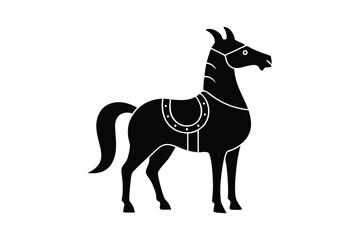 Obraz premium Khargos outline design in clean minimal bunny shape lioncut art illustration