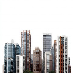 Obraz premium Modern city skyline buildings isolated on white background