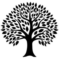 Obraz premium The rhythmic energy of symmetrical tree patterns in vector artistry
