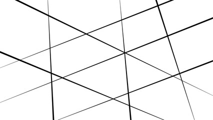 Abstract geometric pattern. Outline monochrome texture. Minimalist abstract background with intersecting black lines on a white surface.