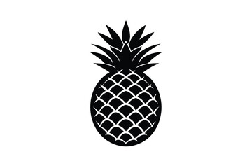 Obraz premium Pineapple fruit in clean minimal tropical outline lioncut art illustration