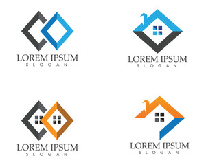 Real estate and home buildings logo icons template