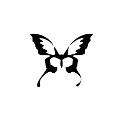 Fototapeta premium Elegant Black and White Butterfly Silhouette