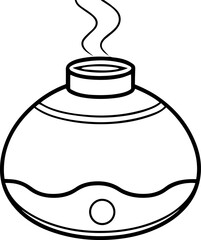 Humidifying diffuser black outline vector and illustration, coloring book page