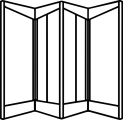 Room divider black outline vector illustration, coloring book page
