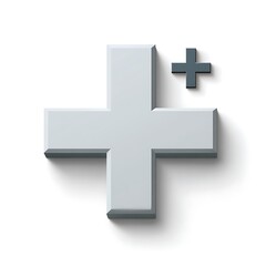 Obraz premium 3d plus sign white graphics isolated on white background