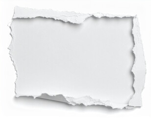 Closeup of Paper Tear with Rough Edges Isolated on White Background &ndash; Ripped Paper Texture