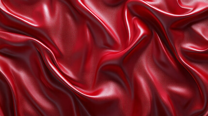 Obraz premium Luxurious red satin dances with light evoking passion and elegance a festive backdrop of flowing fabric with subtle