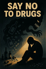 Bold Anti-Drug Printable Wall Art – Inspire Strength and Sobriety Through Striking Visual Motivation