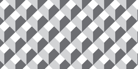 Seamless pattern with hexagon cube geometric pattern. Gray squares abstract cubic background. Vector mosaic and wall business design.	