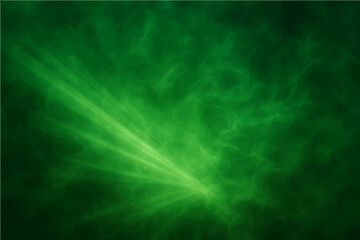Abstract dark green with light rays and a hint of smoke texture.