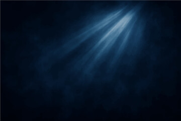Abstract dark blue sky with light rays and a hint of smoke texture. © FANUSH