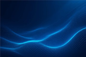 Abstract beautiful wave technology background with blue light digital effect corporate concept.