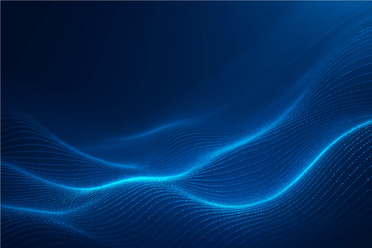 Abstract beautiful wave technology background with blue light digital effect corporate concept.