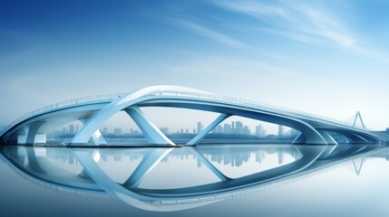 Obraz premium Futuristic bridge design a modern background image showcasing innovative architecture