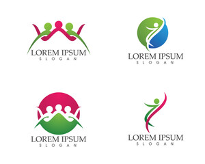 people care success health life logo template icons