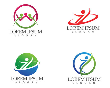 people care success health life logo template icons