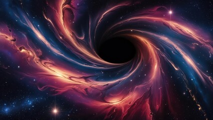 Obraz premium Stunning Cosmic Vortex – Glowing Black Hole in Deep Space