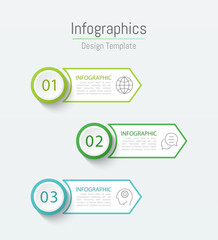 Infographic 3 options design elements for your business data. Vector Illustration.