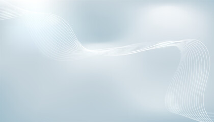 Abstract futuristic white background with soft line and shiny light. Vector illustration