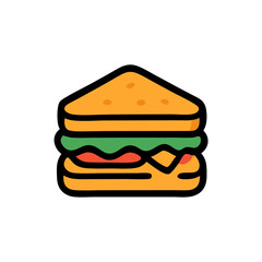 Triangle Sandwich Icon with Cheese and Lettuce