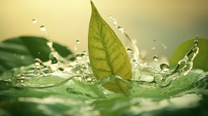 Nature s essence  water droplets splashing in minimalist light tones representing life s vitality