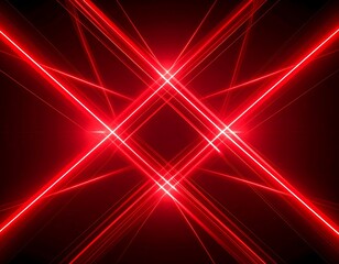 Abstract red light rays intersecting