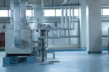 Air condition on industrial plant in factory . Air handing Unit on factory