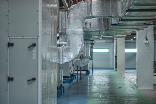 Air condition on industrial plant in factory . Air handing Unit on factory