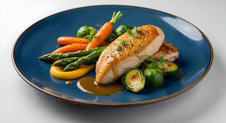 Roasted chicken breast with vegetables