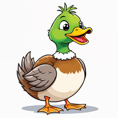 Fototapeta premium Cute duck Cartoon Vector Illustration isolated