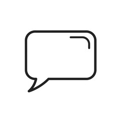 Simple Black Line Art Speech Bubble Icon Communication, Dialogue, Conversation, Chat, Message