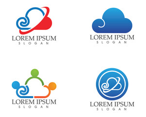 Cloud servers data logo and symbols icons