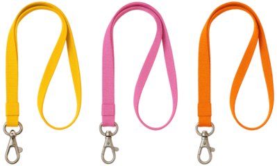 Colorful Lanyards with Metal Hooks Yellow Pink Orange Neck Straps