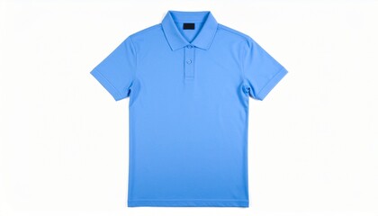 Men's Solid Color Polo T-Shirt – Soft Cotton Blend Light Blue