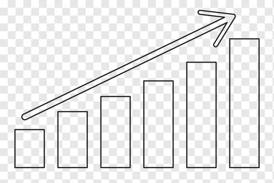 Graph Financial arrows up and down. Vector graph with black, green and red arrows. Graph with increase and decrease Report.  Vector illustration.