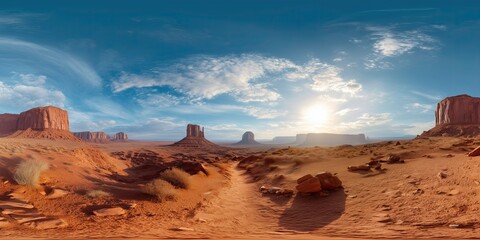 Sunset hiking adventure in monument valley nature landscape view
