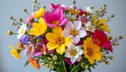 a vibrant bouquet of flowers arranged in a vase.