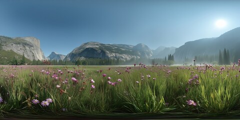 Nature's serenity vibrant wildflowers in yosemite valley california