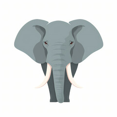 Fototapeta premium Majestic Elephant in Portrait: A distinguished elephant stands regally, showcasing its grandeur with long tusks, prominent ears, and a captivating gaze in this striking portrait.